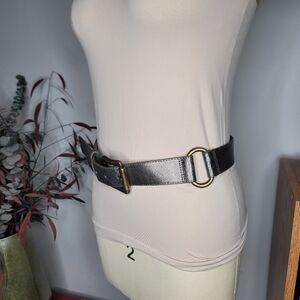 Gianni Bini Genuine Leather Belt Metallic Size Small